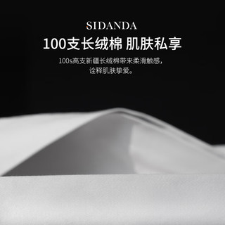 SIDANDA四件套100支全棉色织提花长绒棉纯棉贡缎床单床笠轻奢 鸣沙灰 床笠款适用于1.8米床220*240被芯