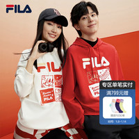 FILA 斐乐 连帽卫衣男女装2024春龘龘龙宽松长袖上衣 传奇红-RD 175/96A/L