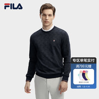 FILA 斐乐男子套头卫衣2024春时尚基础简约休闲针织上衣 传奇蓝-NV 170/92A/M