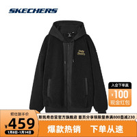 斯凯奇Skechers冬龙年男女同款摇粒绒连帽外套保暖百搭L124U049 M