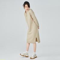 GIORDANO 佐丹奴 春季针织连衣裙抽绳连帽宽松落肩连衣裙女款