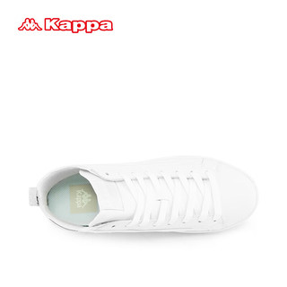 KAPPA卡帕百搭滑板鞋子男女同款运动休闲鞋黑白厚底显高小白鞋 经典白 42