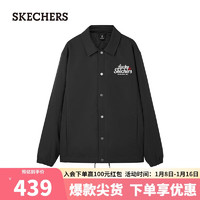 斯凯奇（Skechers）【秦霄贤同款】中性裥棉外套 L124U048 碳黑/0018 XL 