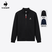 乐卡克(Le coq sportif)法国公鸡男款24三色系列经典复古立领拉链开衫外套 黑色/B01 2XL