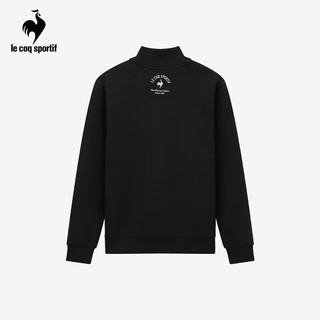 乐卡克（Le coq sportif）法国公鸡男款24三色系列经典复古立领拉链开衫外套 黑色/B01 2XL