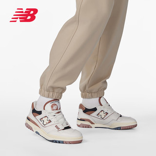 NEW BALANCE 板鞋男鞋女鞋24经典复古运动休闲篮球鞋小白鞋BB550系列 米白色/咖色 BB550VGC 36 (脚长22cm)