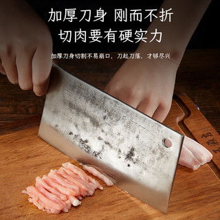 王源吉菜刀家用手工锻打厨师家用切菜砍骨刀菜板组合刀具