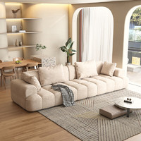 唐辑沙发客厅家用大小户型布艺直排沙发现代简约奶油风泡芙沙发2.8m
