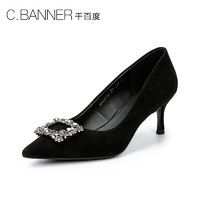 C.BANNER 千百度 静音系列 女士舒适尖头浅口高跟单鞋