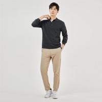 GIORDANO 佐丹奴 20纯棉毛织撞色门筒长袖POLO针织衫男士毛衣