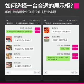 乐创（lecon）双门展示柜冷藏饮料柜商用保鲜柜超市便利店立式冰柜士多冰箱LC-ZSG