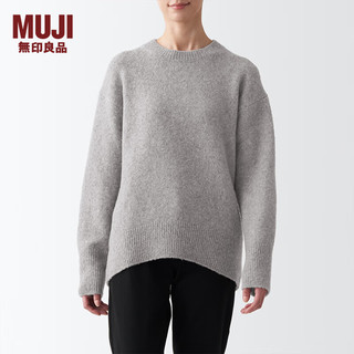 MUJI 無印良品 无印良品 MUJI 女式 BAL26A2A 圆领毛衣 长袖针织衫 浅灰棕色 S