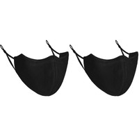 智维纯棉口罩女秋冬季韩版时尚加大护眼角遮全脸面罩男黑色全棉立体个性加厚保暖防风透气易呼吸可水洗 三层保暖款黑色+三层保暖款黑色