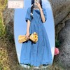 与欣夏季日系连衣裙少女生裙子女夏天年初中高中生女装学院风收腰森系长裙子 连衣裙 均码【可备注码数】