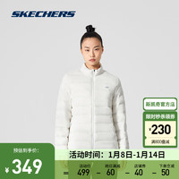 斯凯奇（Skechers）冬气质百搭立领鸭绒保暖羽绒女款梭织短款羽绒 白色/000Q XXL