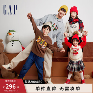 Gap 盖璞 女装冬2023LOGO抓绒保暖卫衣417080 米黄色 175/96A(XXL) 亚洲尺码