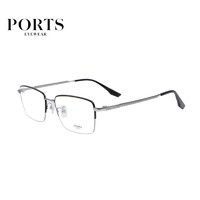 PORTS 宝姿 光学眼镜架男款休闲简约黑色镜框可配近视镜片 POM62304