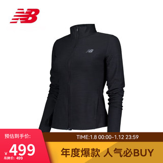 new balance 24年针织外套女 秋冬简约休闲运动跑步服WJ41466 BKH 2XL