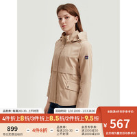 Hush Puppies暇步士秋季女装休闲短款风衣外套 130卡其 S