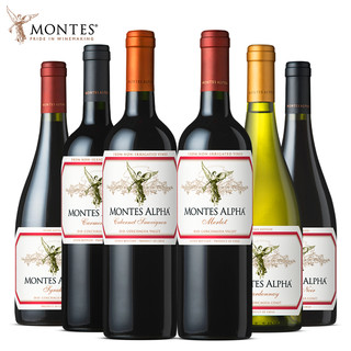MONTES 蒙特斯 智利原瓶红酒 蒙特斯欧法葡萄酒750ml 6支组合装