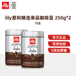 illy 意利 意式纯黑咖啡精选100%采用阿拉比卡专属地咖啡豆250g/罐装 双罐精选印度咖啡豆
