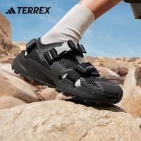 adidas阿迪达斯TERREX HYDROTERRA AT男女速干防滑徒步包头凉鞋 黑色/灰色 39(240mm)