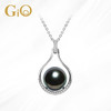 GiO珍珠项链女18k金黑珍珠正圆无暇强光新年