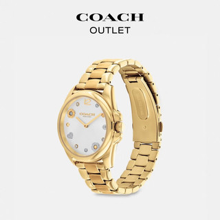 蔻驰（COACH）奥莱女士GREYSON腕表，36MM 金色/白色