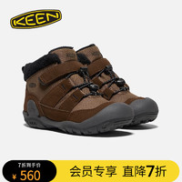 keen KNOTCH CHUKKA 儿童户外舒适保暖休闲鞋 暗土棕/黑色-1026740-小童 29