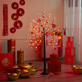 新年装饰品红包树灯商场元旦喜庆场景布置过年春节家用客厅摆件