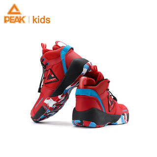 PEAK 匹克 儿童篮球鞋高帮实战球鞋迷彩橡胶大底防滑舒适 大红 34码