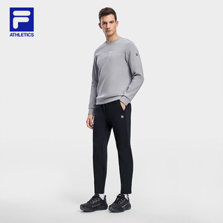 FILA 斐乐男士针织长裤抗菌基础直口运动裤 深黑-BK 170/80A/M M