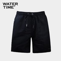 WATERTIME/水川男士速干宽松沙滩裤海边度假五分温泉泳裤套装冲浪短裤 黑色 XL
