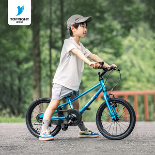 TOPRIGHT 途锐达 超轻儿童自行车女孩男孩脚踏车3-6岁8小孩单车轻便16寸蜂鸟蓝