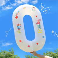 烟雨集 铝膜数字气球生日气球装饰户外野餐春游拍照道具场景布置派对0