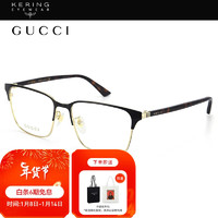 古驰（GUCCI）眼镜框 胶囊系列半框近视眼镜GG0756OA 002【新年】 透明镜片金色镜框002