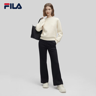 FILA Emerald斐乐女子针织套头衫2024春时尚休闲简约舒适卫衣 茭白-IV 165/84A/M