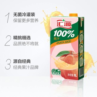 汇源 100%桃汁1000ml/盒浓缩果汁饮品鲜果饮料