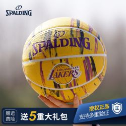 spalding斯伯丁篮球湖人马刺勇士队徽比赛耐磨7号橡胶篮球
