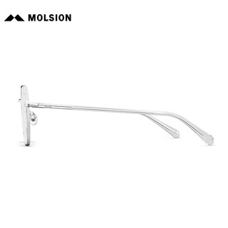 陌森（Molsion）光学镜轻龄小圆框近视可配度数MJ7330 B90银色 单镜框