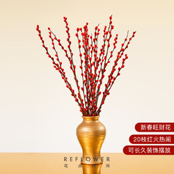 REFLOWER 花点时间 年宵花 20枝红色银柳（50-60cm）