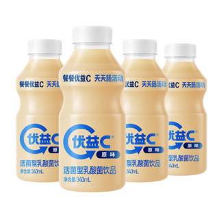 MENGNIU 蒙牛 优益C活菌型0脂活性益生菌乳酸菌饮料原味340ml*4 冷藏饮料饮品