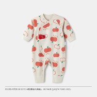 aqpa 0-6个月宝宝哈衣婴儿连体衣长袖绑带新生儿哈衣