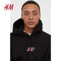 H&M 男装卫衣 美式抽绳连帽衫