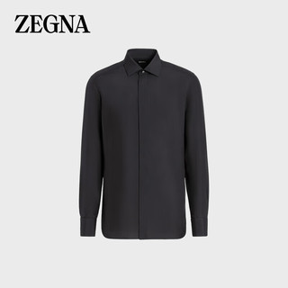 杰尼亚（Zegna）黑色桑蚕丝晚装衬衫601977A6-9MCZRM-40