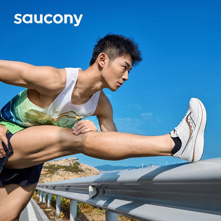 索康尼（SAUCONY）男鞋 24春啡速3竞速跑鞋稳定支撑运动鞋耐磨减震跑步鞋 啡速3/冲金时刻 40.5/7.5/255mm