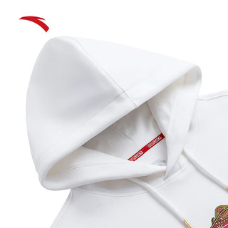 安踏（ANTA）好事发生丨新年款男连帽卫衣2024龙年修身保暖长袖套头衫上衣 纸莎白 -1 XL(男180)