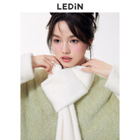 LEDIN 乐町 可爱撞色加厚毛毛短外套女装甜美慵懒风超外套潮