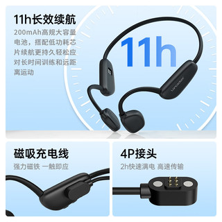 Langsdom 兰士顿 骨传导耳机 蓝牙耳机无线运动跑步挂耳式32G内存 适用于苹果vivo华为oppo小米手机 BE12黑色
