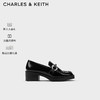 CHARLES&KEITH24春季新品CK1-60580289英伦风一脚蹬粗跟乐福鞋女 Black Box黑色 37